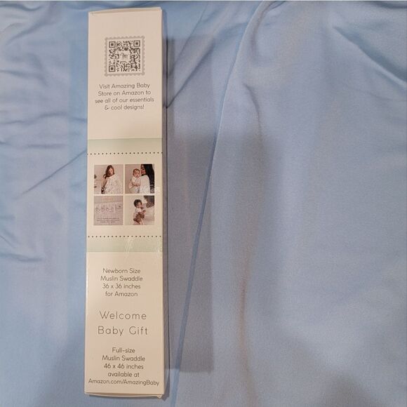 Amazing Baby Muslin Swaddle Breathable Super Soft Cotton Zebra Blanket 36”x36" - Picture 8 of 8